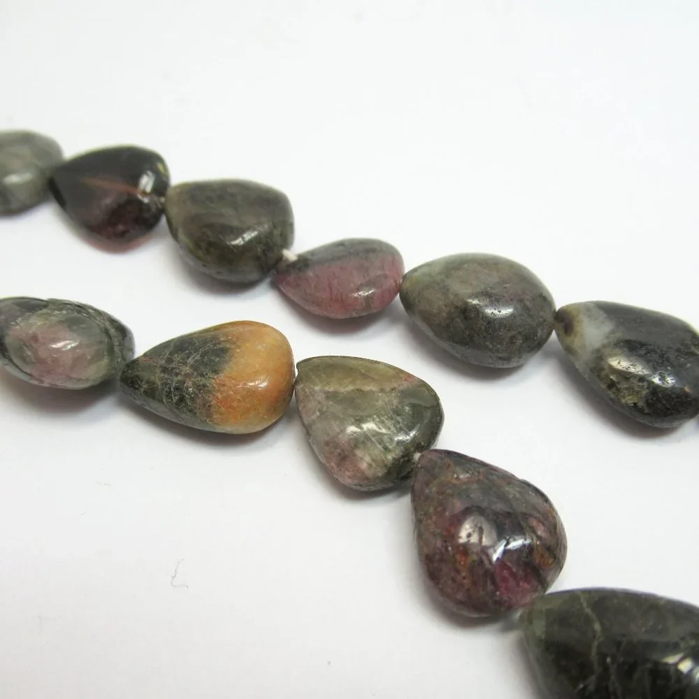 Tourmaline teardrop bead strand